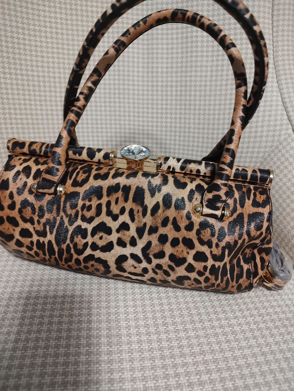 unbranded vegan leather leopard print barrel/tumbler